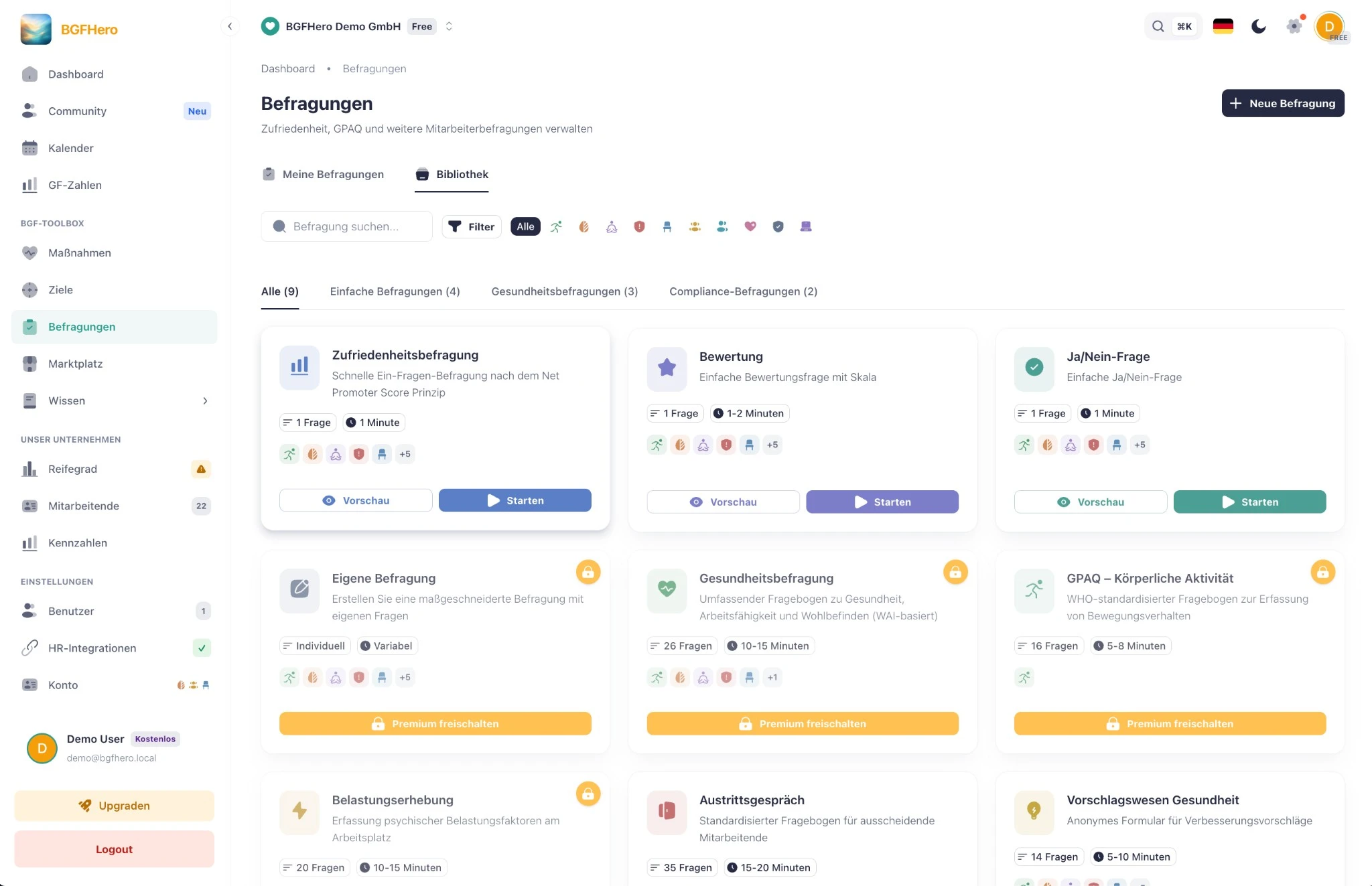 Pulse-Umfragen · anonym, 60 Sekunden